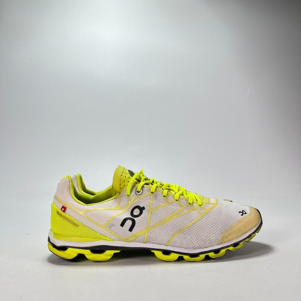 On Running Cloudflash Neon White Ultra Lightweight Road Racing Shoes Womens Sz 7